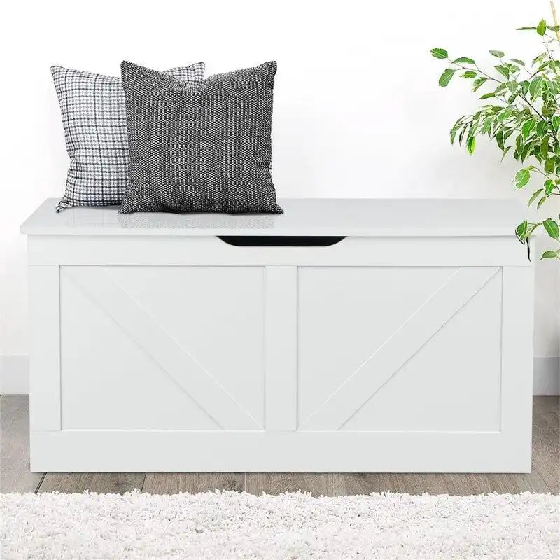Farmhouse Storage Chest with Lift Top, Wooden Storage Trunk, Toy & Blanket Organizer