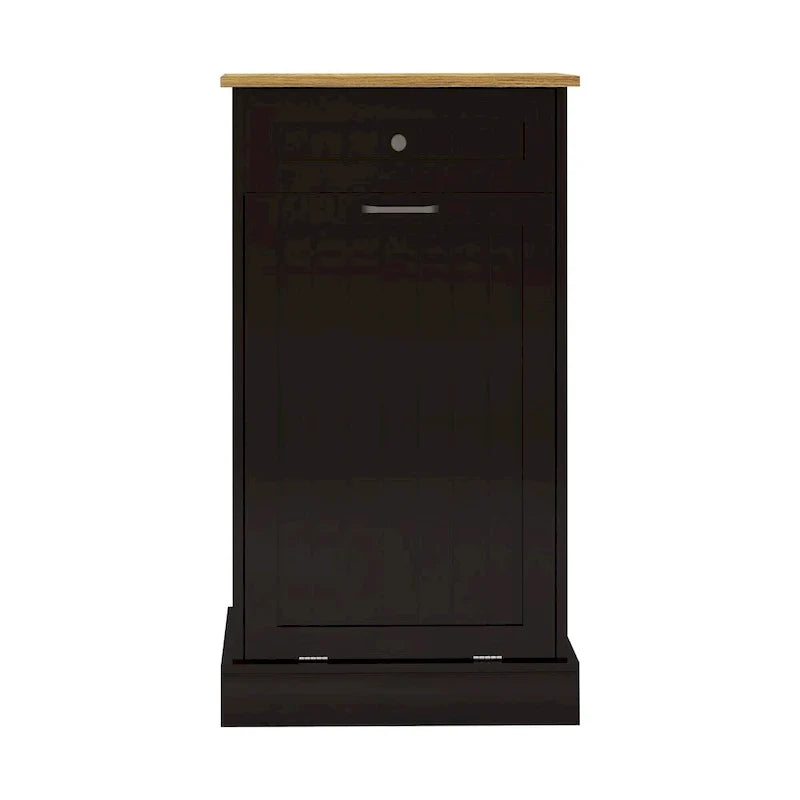 Armario de madera para cubo de basura de cocina con tapa elevable