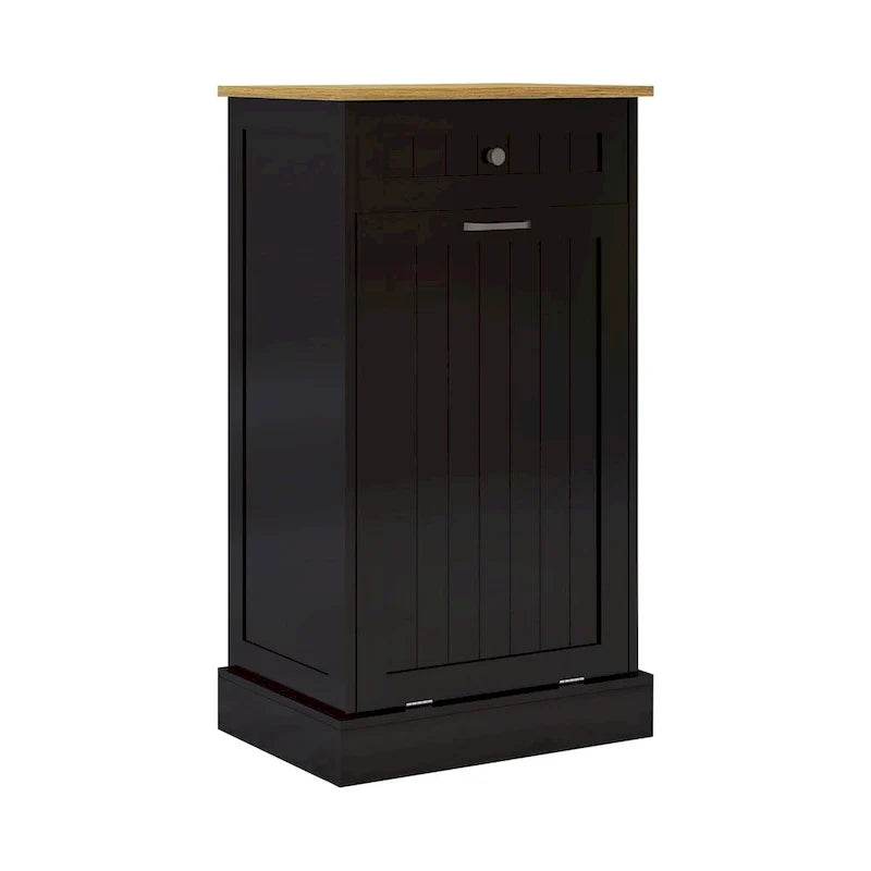Armario de madera para cubo de basura de cocina con tapa elevable
