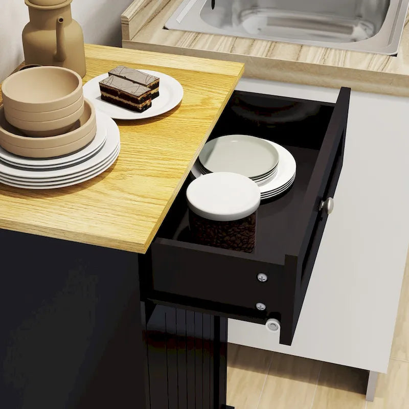 Armario de madera para cubo de basura de cocina con tapa elevable