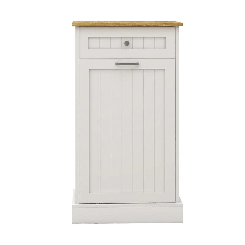 Armario de madera para cubo de basura de cocina con tapa elevable