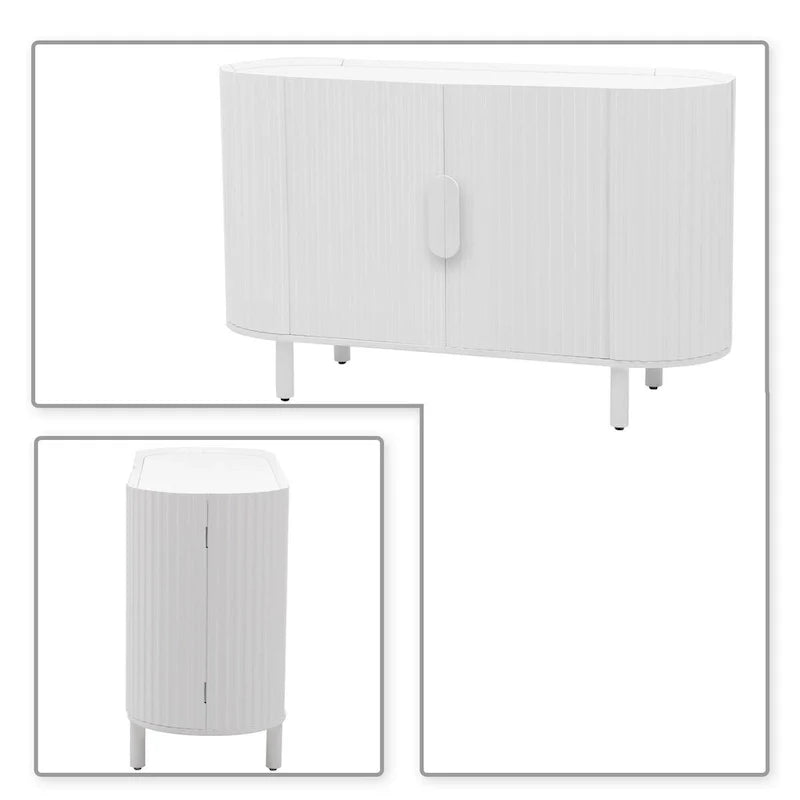 Aparador moderno y elegante de madera con puertas de rayas verticales