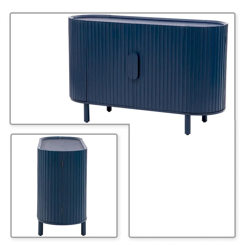 Aparador moderno y elegante de madera con puertas de rayas verticales