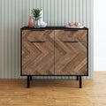 Herringbone Wooden Storage Sideboard Cabinet