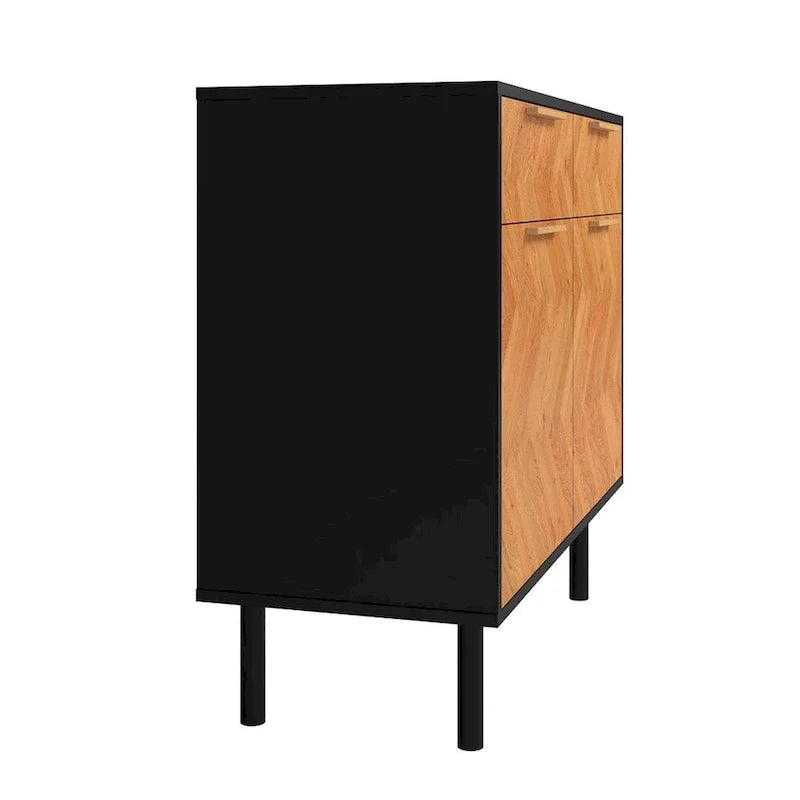 Herringbone Wooden Storage Sideboard Cabinet