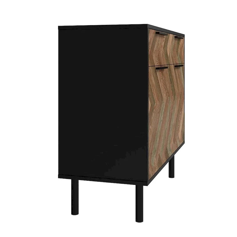 Herringbone Wooden Storage Sideboard Cabinet