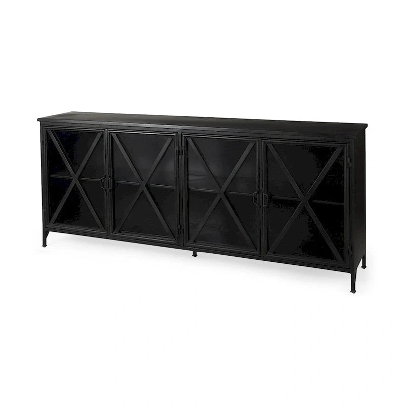 Black Metal w/Glass Door Sideboard