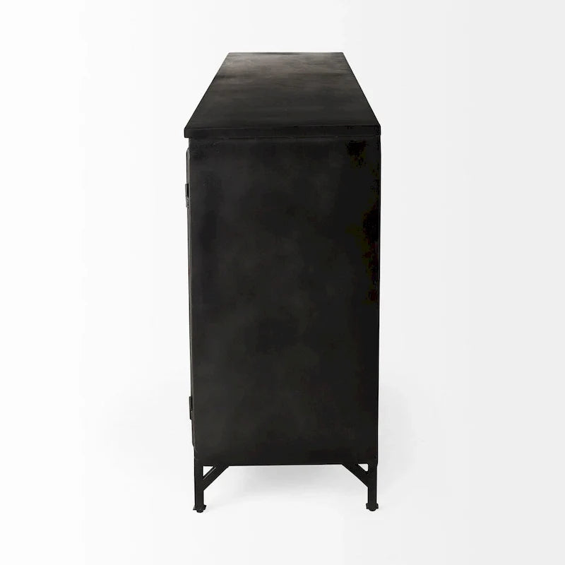 Black Metal w/Glass Door Sideboard