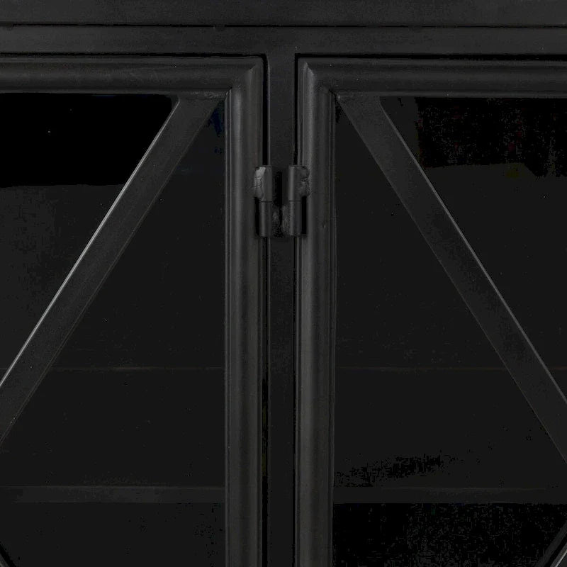 Black Metal w/Glass Door Sideboard
