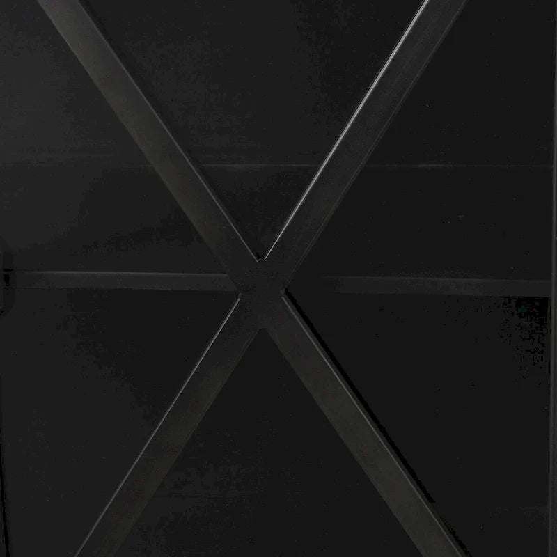 Black Metal w/Glass Door Sideboard