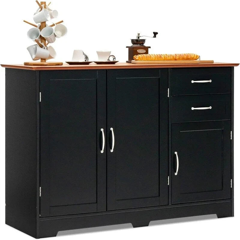 Kitchen Sideboard with Storage Cabinets & Drawers