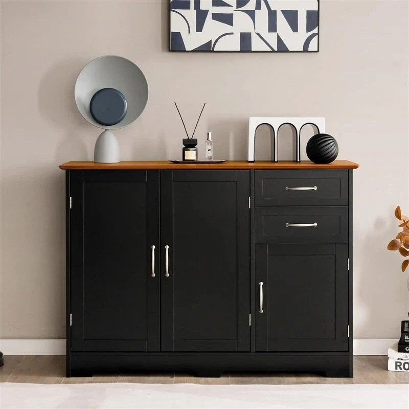 Kitchen Sideboard with Storage Cabinets & Drawers