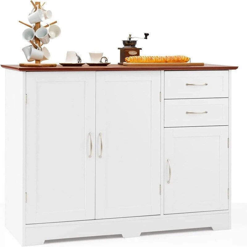 Kitchen Sideboard with Storage Cabinets & Drawers