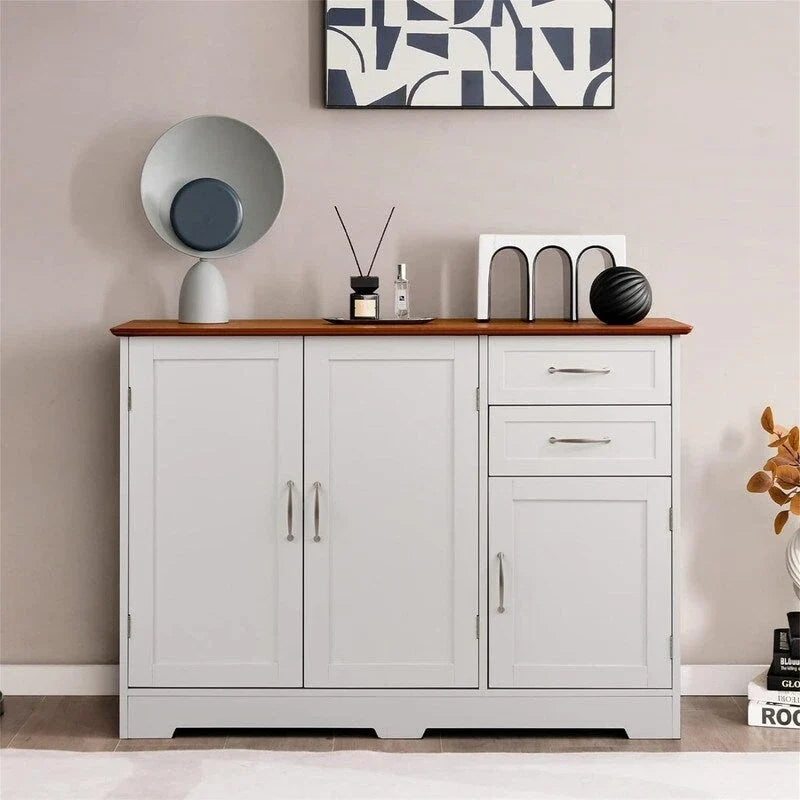 Kitchen Sideboard with Storage Cabinets & Drawers