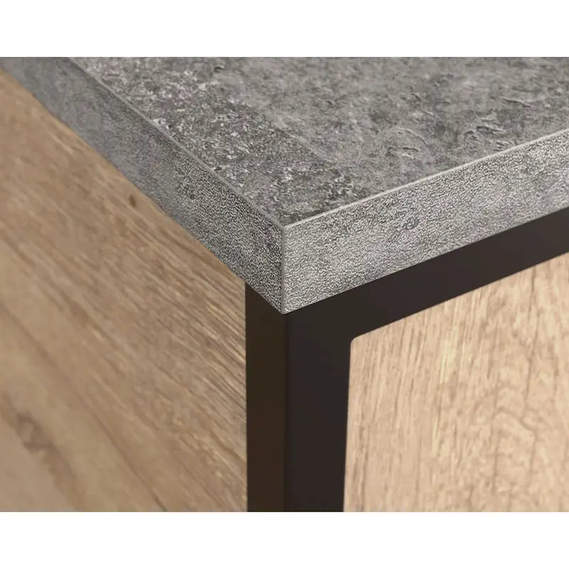 Industrieller Aufbewahrungsschrank aus Holz und Metall mit 2 Schubladen
