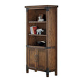 Librería rústica con puertas, estantería de oficina, armario de almacenamiento, marrón