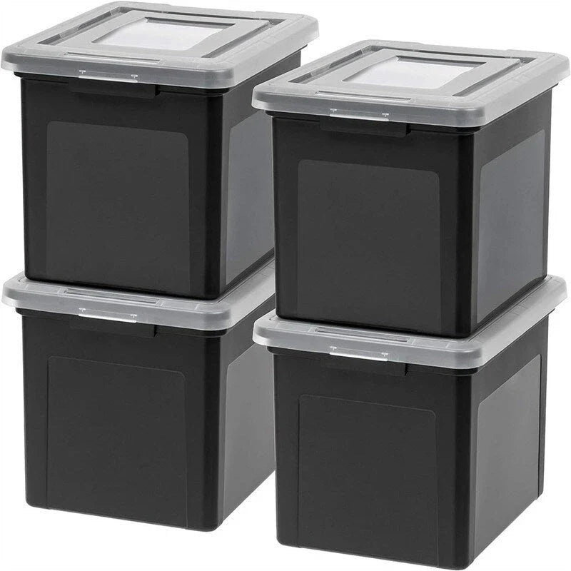 Stackable Lidded Plastic File Storage Box