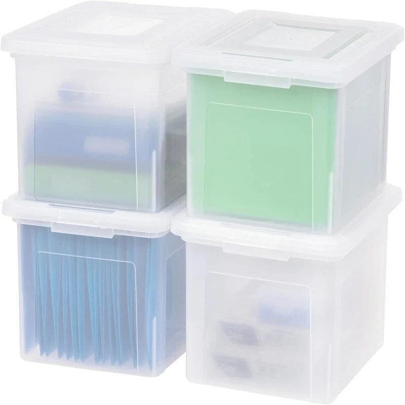 Stackable Lidded Plastic File Storage Box