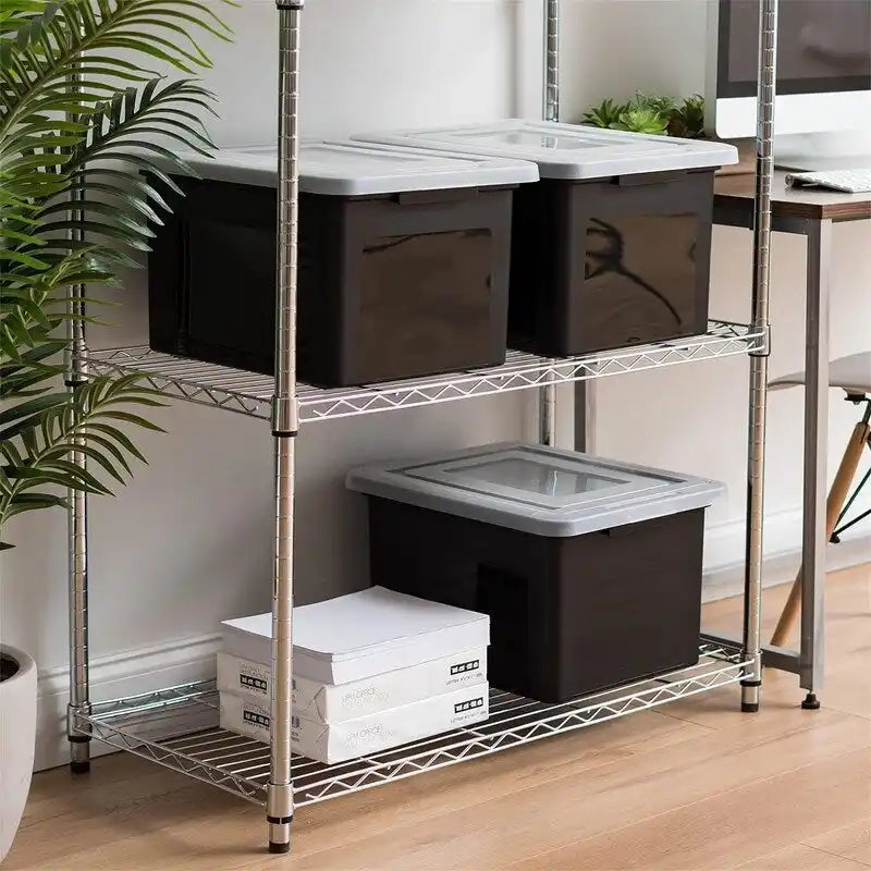 Stackable Lidded Plastic File Storage Box