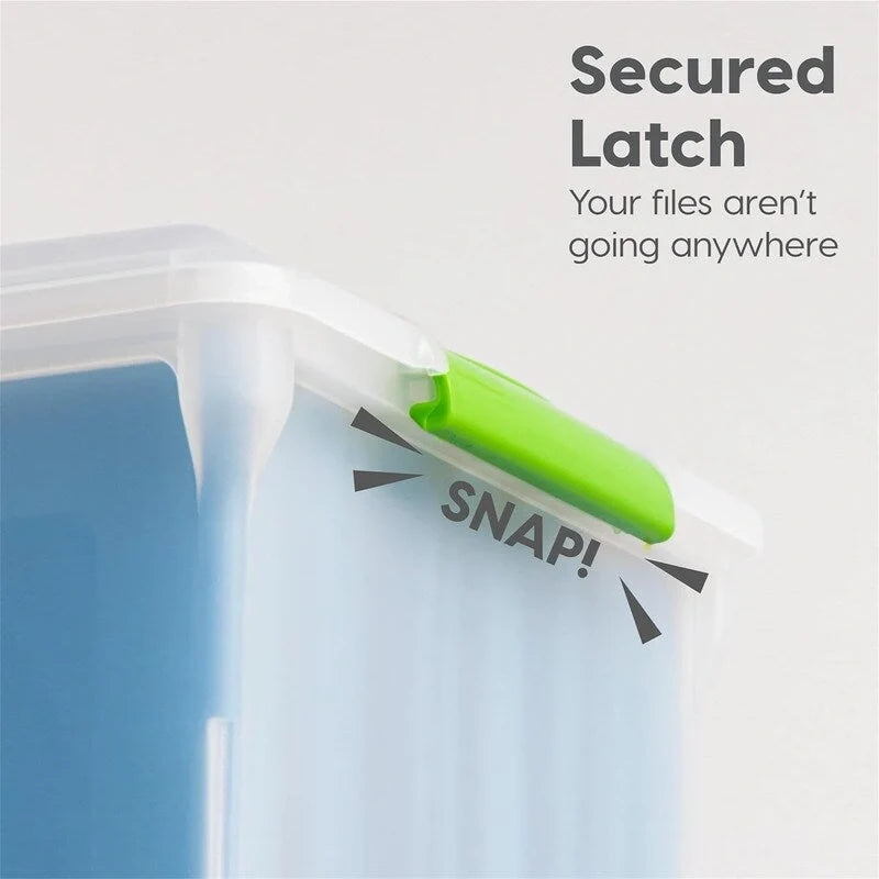 Stackable Lidded Plastic File Storage Box