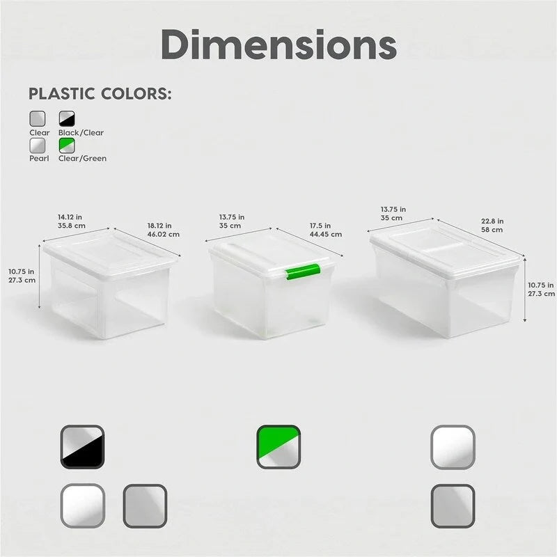 Stackable Lidded Plastic File Storage Box