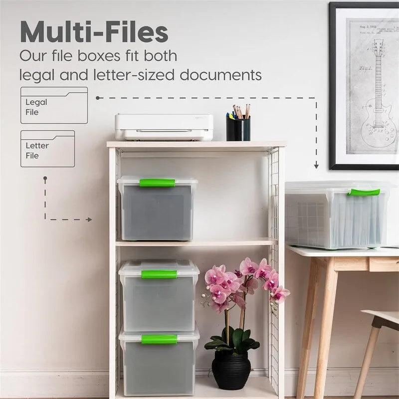 Stackable Lidded Plastic File Storage Box