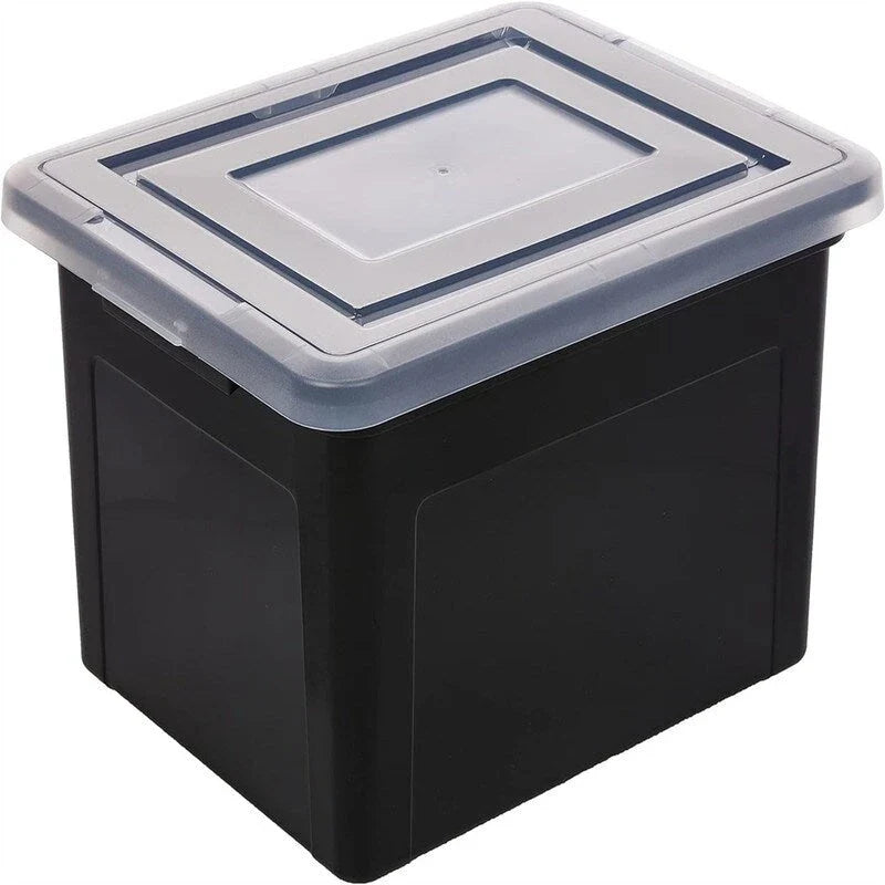Stackable Lidded Plastic File Storage Box