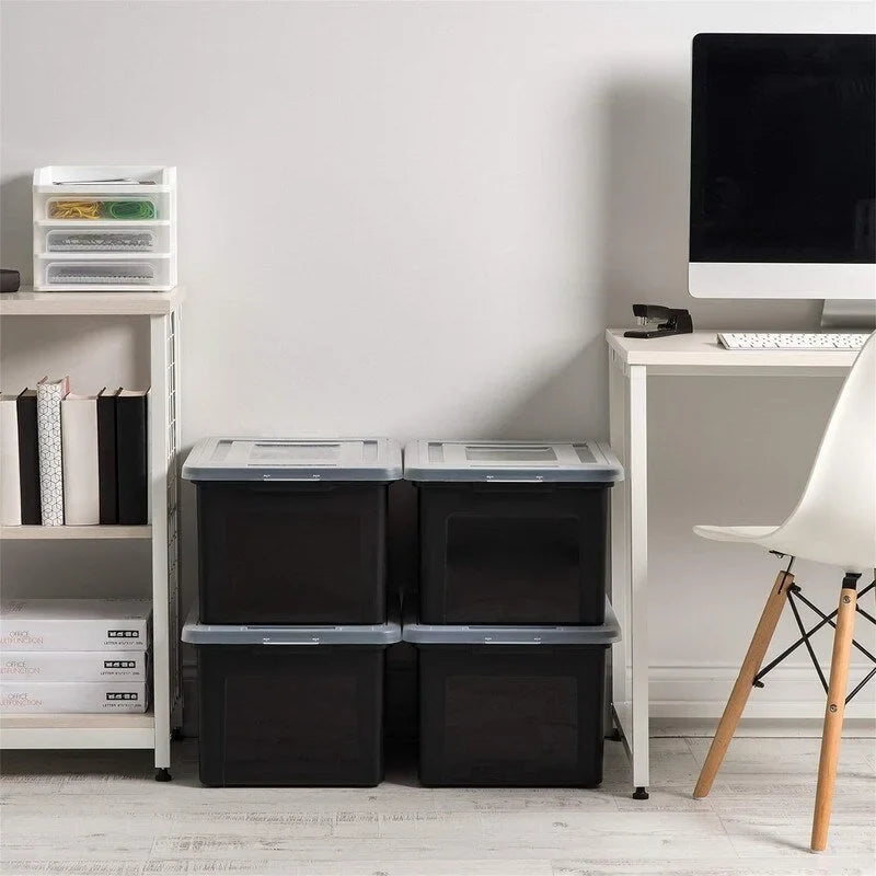 Stackable Lidded Plastic File Storage Box