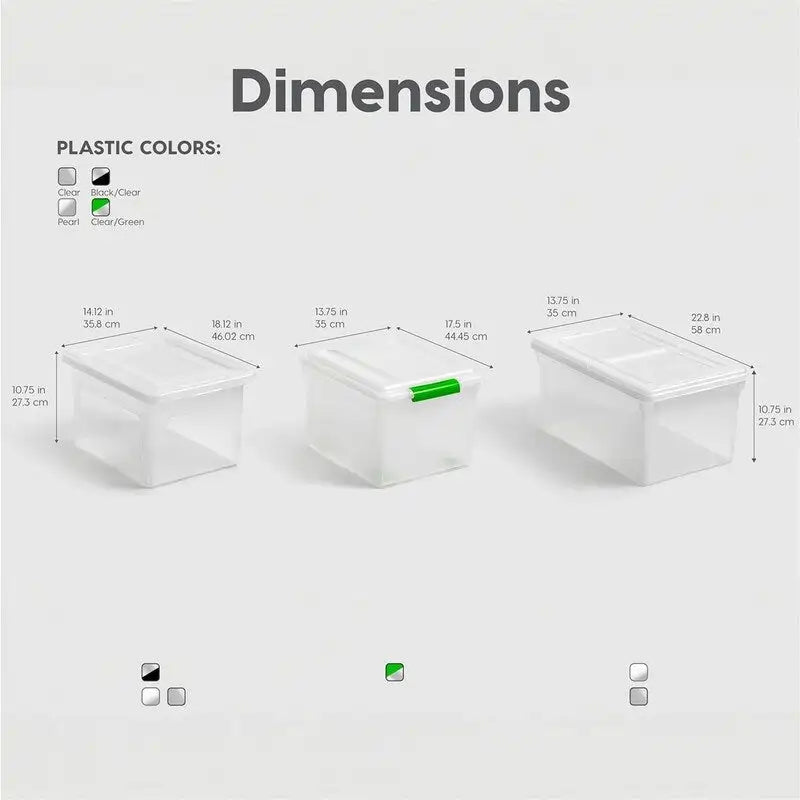 Stackable Lidded Plastic File Storage Box