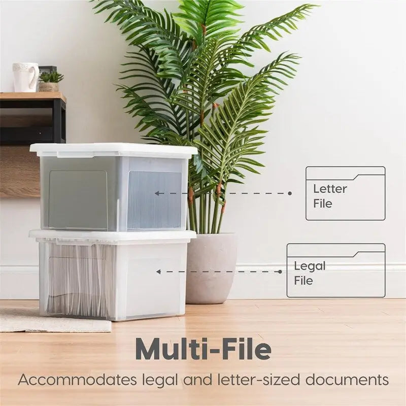 Stackable Lidded Plastic File Storage Box