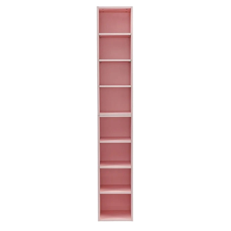 Estantería multimedia de 8 niveles, armario estrecho para guardar CD y DVD con estantes ajustables, librería alta y estrecha para exhibir libros