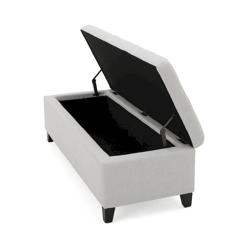 Tufted Linen Fabric Storage Bench