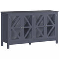 Sideboard, Buffet Cabinet with Tempered Glass Doors and Adjustable Storage Shelf, Credenza, Grey
