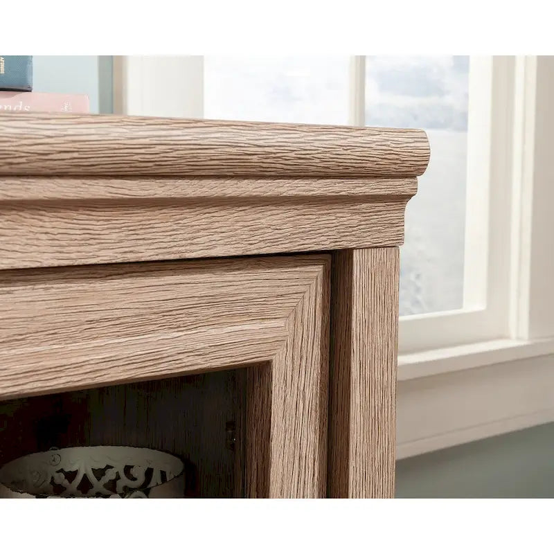 Buffet de rangement de style champêtre pour bureau, meuble en bois avec portes vitrées et tiroir, console buffet basse pour bureau à domicile