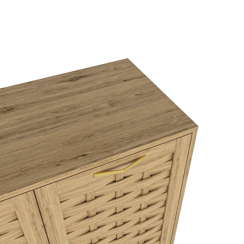 Woven Door Wooden Kitchen Sideboard Buffet