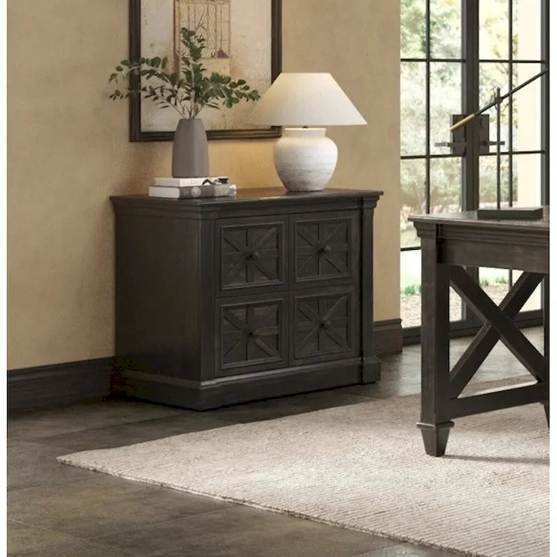 Traditional Wood Lateral File, Storage File Drawer, Office File Drawer, Fully Assembled Dark Brown
