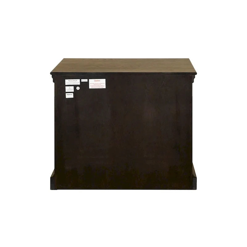 Traditional Wood Lateral File, Storage File Drawer, Office File Drawer, Fully Assembled Dark Brown