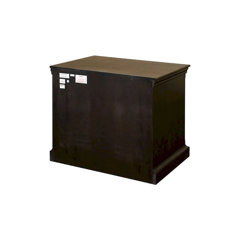 Traditional Wood Lateral File, Storage File Drawer, Office File Drawer, Fully Assembled Dark Brown