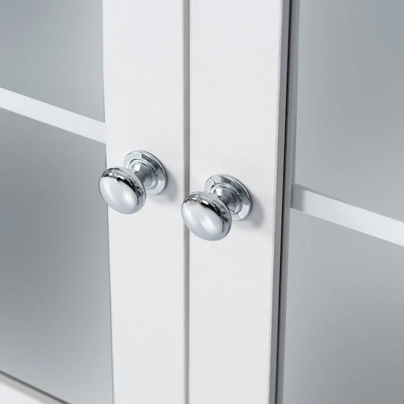 Armoire de rangement haute avec étagères et portes pour salle de bain