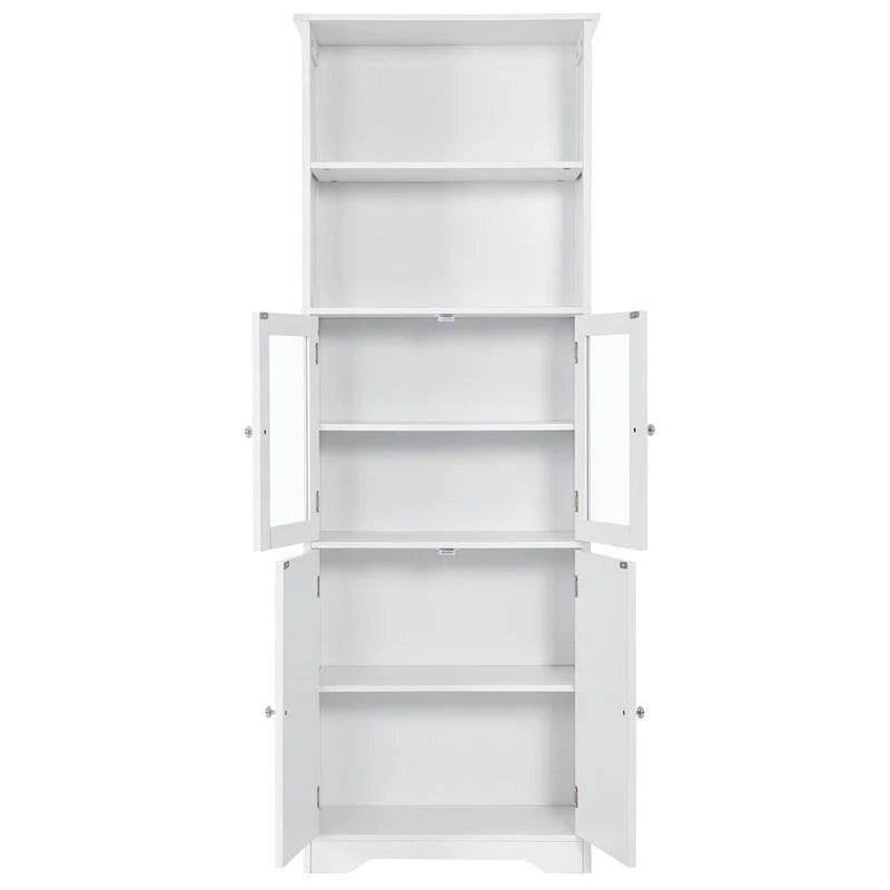 Tall Storage Cabinet with Shelves and Doors for Bathroom