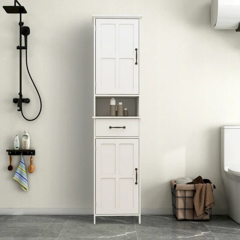 Double Door Narrow Height Slim Floor Standing Cabinet