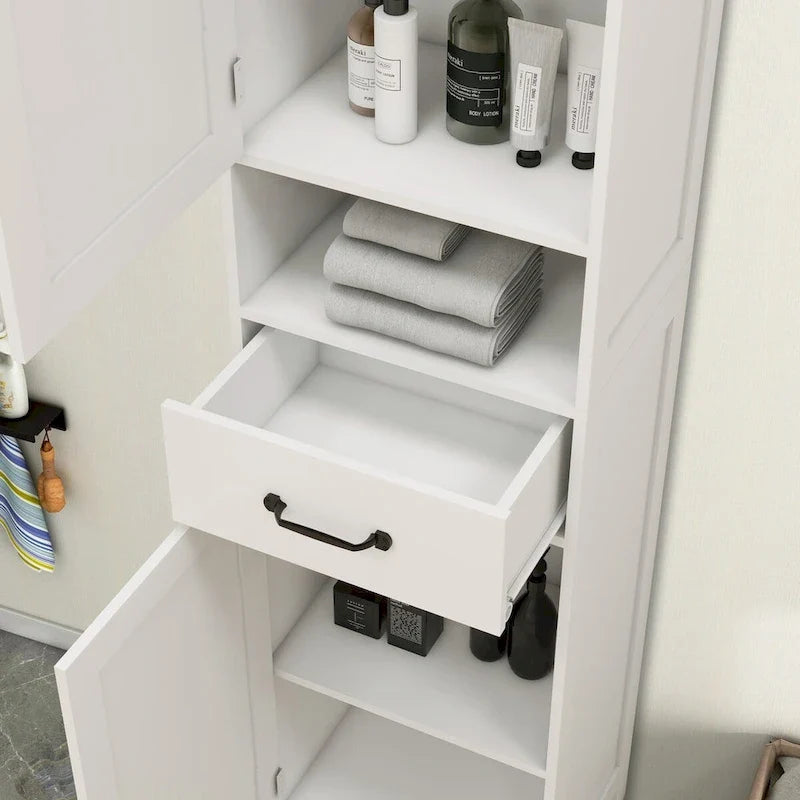 Double Door Narrow Height Slim Floor Standing Cabinet