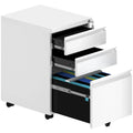 Archivador metálico moderno con ruedas y cerradura, de 2/3 cajones
