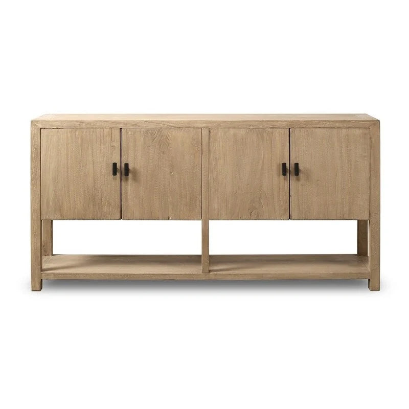 Approx.67 Inches Long Four Doors Sideboard with Shelf Weathered Natural